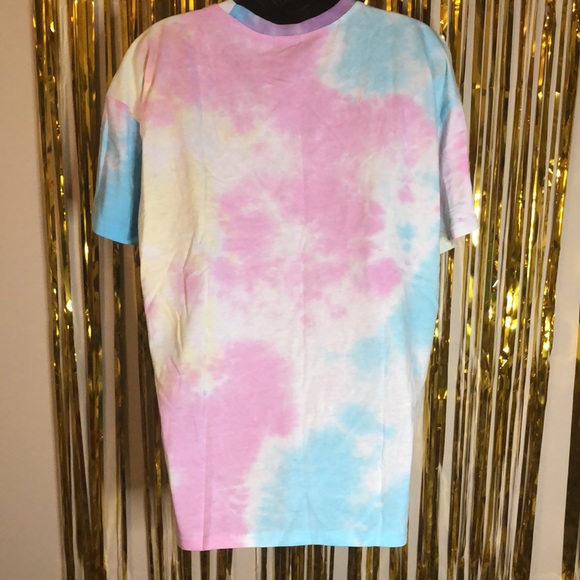 Pastel tie dye smiley boyfriend short sleeve tee - Picture 3 of 5